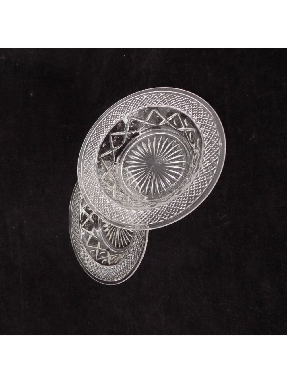 Set of 2 Imperial Cape Cod Clear Glass Rimmed Cereal Bowl 6" dia Elegant Vintage